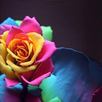 A hyper realistic colorful Rose flowers. Created using photo