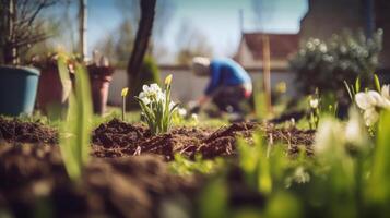 Spring gardening. Illustration photo