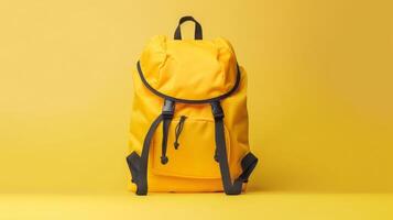 Yellow backpack. Illustration photo