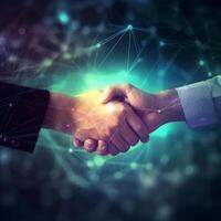 Two businessmen shake hands Illustration photo