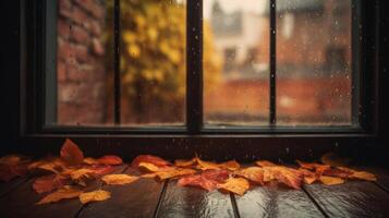 Autumn rainy background. Illustration photo