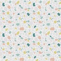 Cute terrazzo seamless pattern in natural pastel colors. Abstract mosaic stone texture background. Realistic modern terrazo minimalist art square backdrop. Colorful shards or sprinkles vector