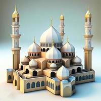 Muslim Islamic mosque . Background with a Mosque in honor of the celebration of Ramadan Kareem  Ai generative art photo