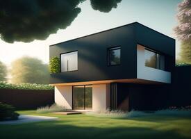 foto hermosa lujoso casa exterior arquitectura estudiar diseño generativo ai