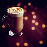 A glass of appetizing spicy latte.. photo