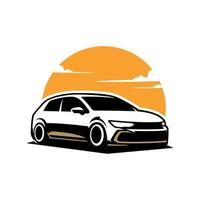 silueta de carrera coche ilustración logo vector