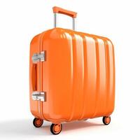 Orange suitcase isolated. Illustration AI Generative photo