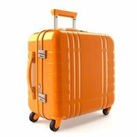 Orange suitcase isolated. Illustration AI Generative photo