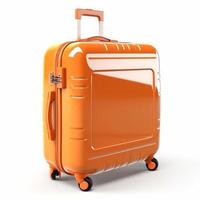 Orange suitcase isolated. Illustration photo