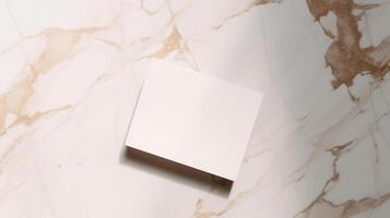 Paper blank on marble background. Illustration photo