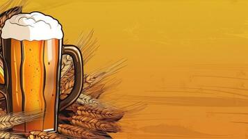 Beer festival background. Illustration photo