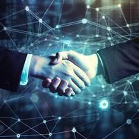 Two businessmen shake hands Illustration photo