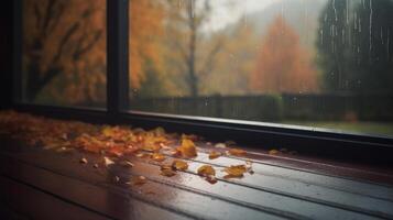 Autumn rainy background. Illustration photo