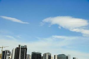 View of the sky above the city. photo