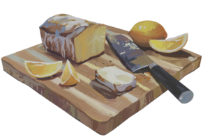 Cheese and bread high quality 3d render png