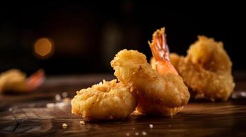 Fried shrimps background. Illustration photo