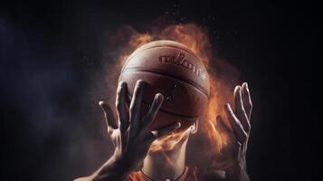 baloncesto antecedentes. ilustración ai generativo foto