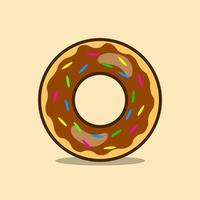 chocolate flavor donut illustration design for logo. vector