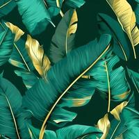 Tropical leaves luxury background. Illustration photo