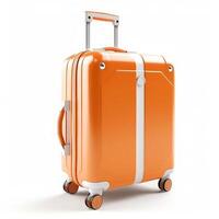 Orange suitcase isolated. Illustration photo