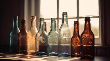 Vintage bottles collection. Illustration photo