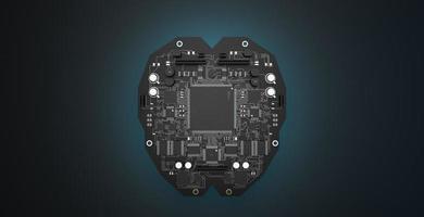 the variety of different types of chips and electronic components on the printed circuit board photo