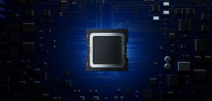 the variety of different types of chips and electronic components on the printed circuit board photo