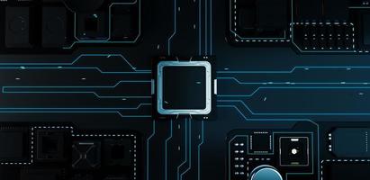 the variety of different types of chips and electronic components on the printed circuit board photo