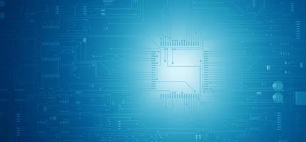 the variety of different types of chips and electronic components on the printed circuit board photo