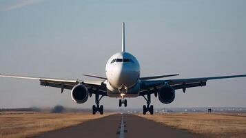 Plane on the runway. Illustration photo