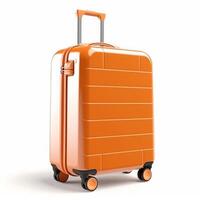 Orange suitcase isolated. Illustration photo