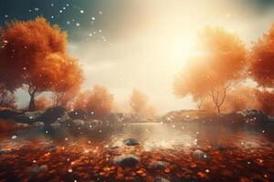 Magic Autumn Fall Background. Illustration photo