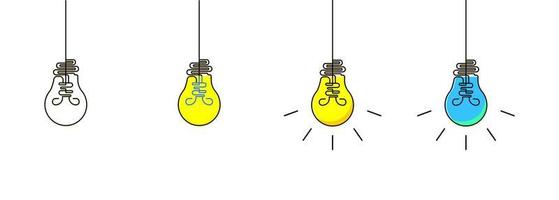 Light bulb with tangled wires line drawing concept. Mental problem solving design, business, solution. vector