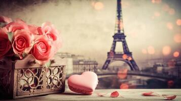 Paris romantic background. Illustration photo