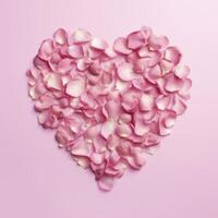 Heart from rose petals. Illustration AI Generative photo