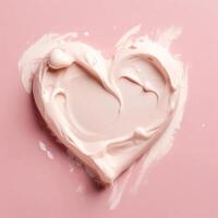 Heart shape from cream. Illustration AI Generative photo