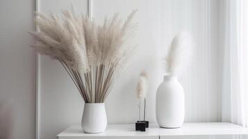 Interior design with Pampas grass, Illustration photo