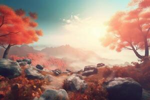 Magic Autumn Fall Background. Illustration photo