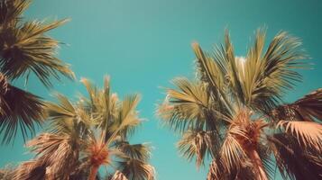 Palm tree sunny background. Illustration photo