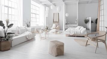 Scandinavian style room. Illustration photo