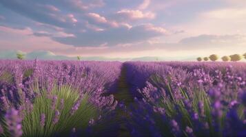 lavanda campo. ilustración ai generativo foto