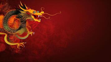 Chinese New Year Background with dragon. Illustration photo