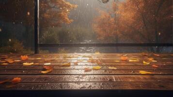 Autumn rainy background. Illustration photo