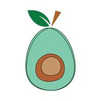 Avocado fruit vector icon design. Colorful flat icon.