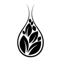 Drop with leaves inside it vecto icon design. Nature icon symbol. Flat icon. vector