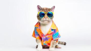 Funny summer cat. Illustration photo