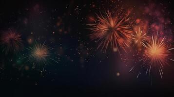 Dark Holiday Firework Background. Illustration photo