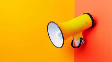 Megaphone on vivid background. Illustration photo