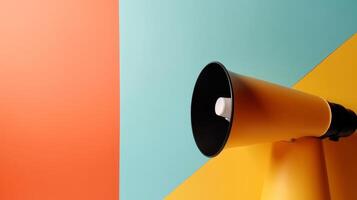 Megaphone on vivid background. Illustration photo