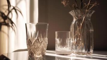 Modern interior glasses. Illustration photo